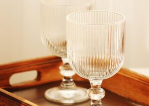 Ribbed White Goblets